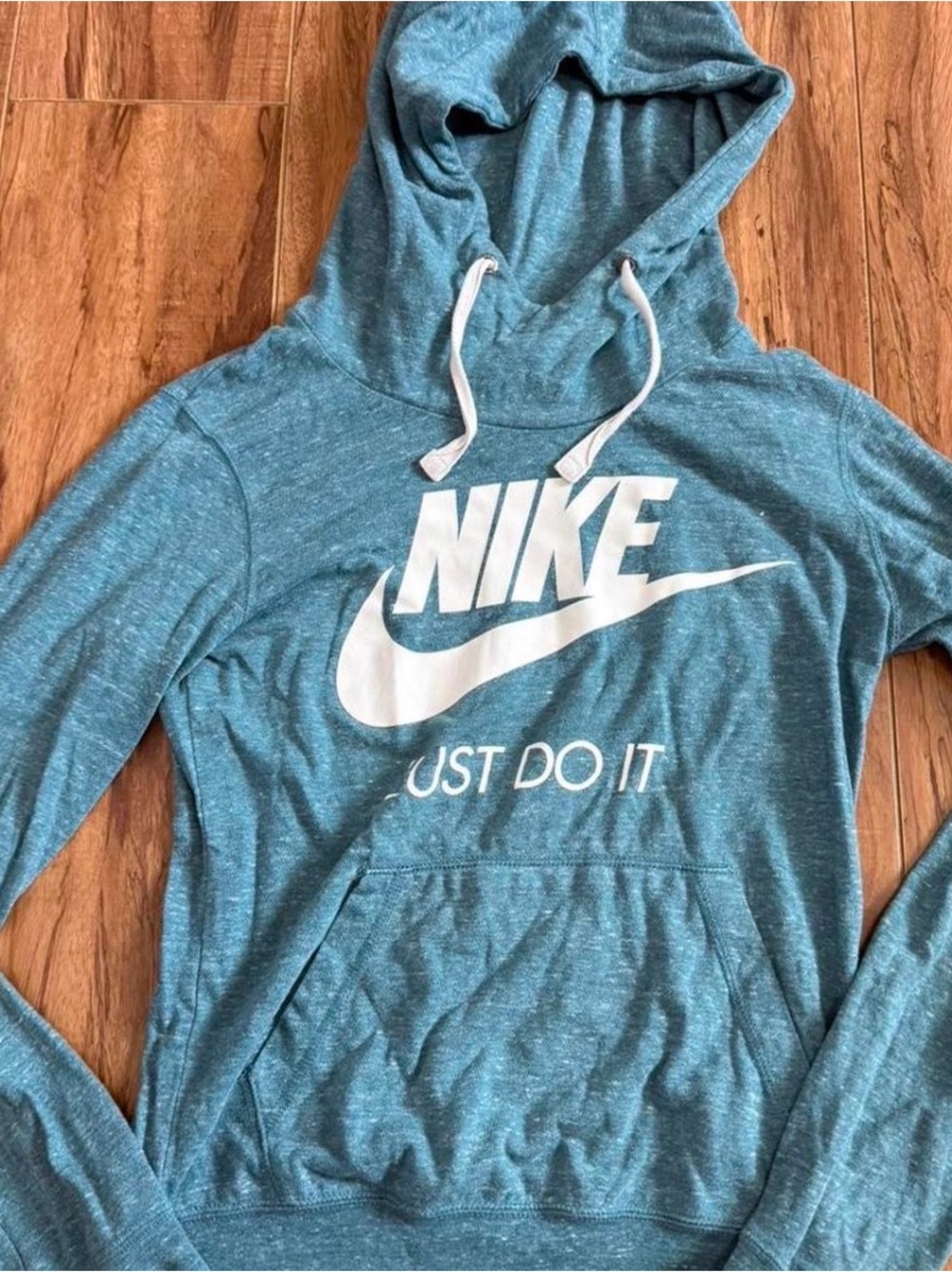 Nike Teal Green Pullover Hoodie with White Logo